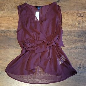 Sheer Tie Front Banana Republic Top